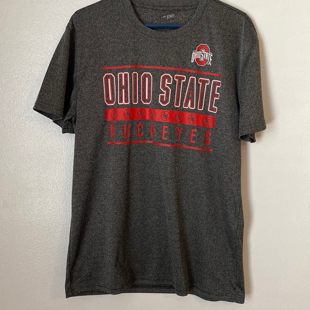 Men’s Ohio State buckeyes medium tee shirt gray and red football lightweight